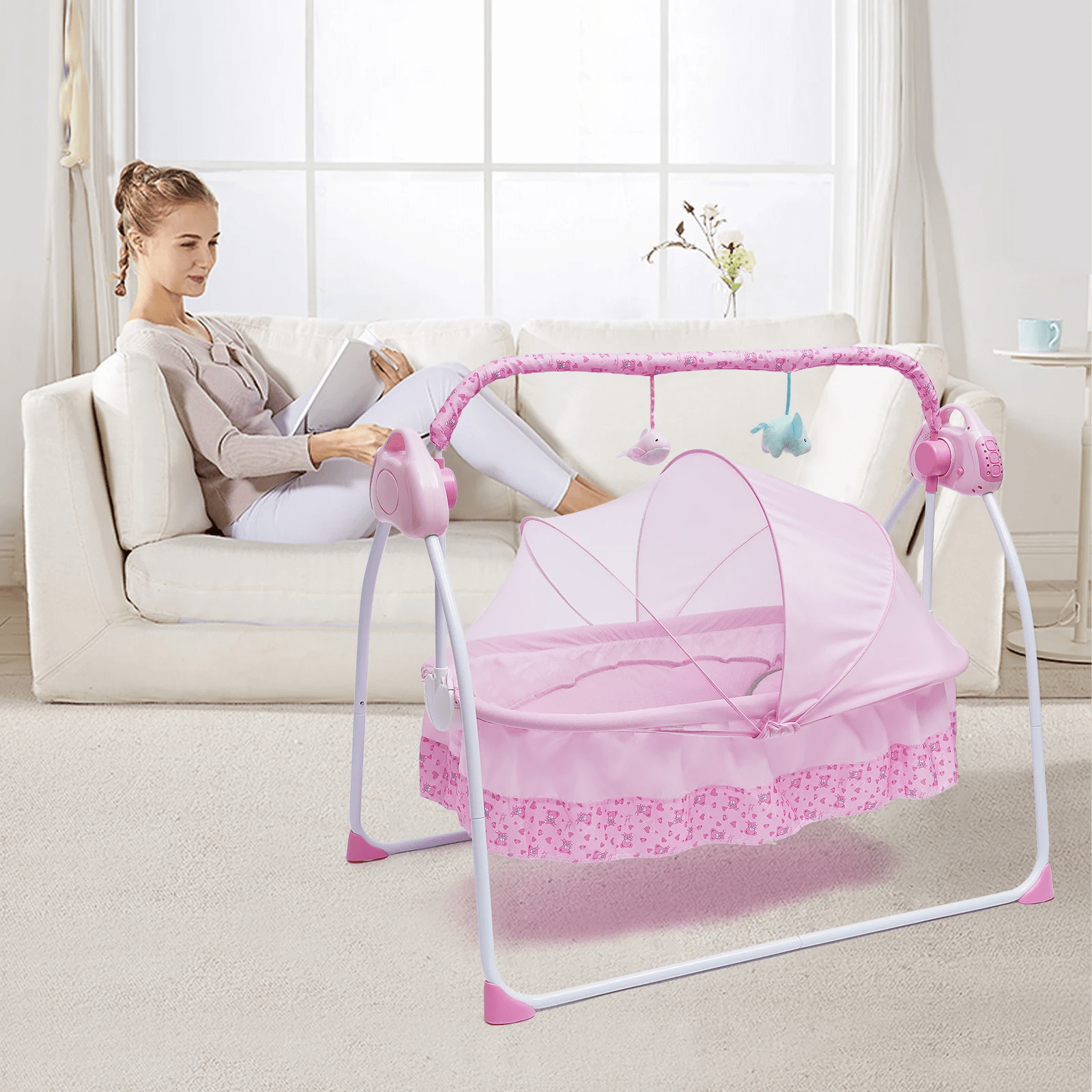 2-main-5-gears-electric-auto-swing-baby-crib-cradle-sleep-bed-infant-rockernet-music-bluetooth-music-adjustable-mat